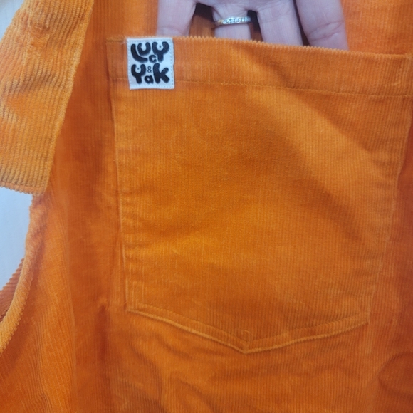 Orange Pinafore Corduroy Dress Lucy & Yak - Picture 6 of 12
